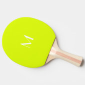 Neon geel - monogram tafeltennisbatje (Zijkant)