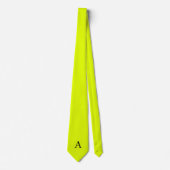 Neon Geel Retro Monogram Fluorescerend Helder Stropdas (Voorkant)