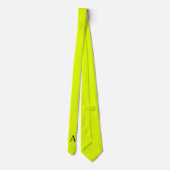 Neon Geel Retro Monogram Fluorescerend Helder Stropdas (Achterkant)