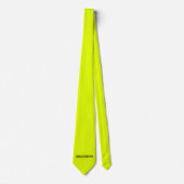 Neon Geel Retro Monogram Fluorescerend Helder Stropdas (Voorkant)