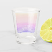 Neon Geel Roze Sinaasappel Tropical Paradise Trend Shot Glas (Achterkant)