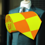 Neon Geel Sinaasappel Geruite Checkerboard  Stropdas<br><div class="desc">Neon Geel en Sinaasappel Geruite Checkerboard |  | Klassiek | Trendy | Stijlvol | MODE | Minimaal</div>
