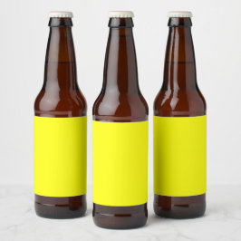 Neon Geel Stevige Kleur | Klassiek Bier Etiket