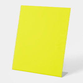 Neon Geel Stevige Kleur | Klassiek Reclamebord Met Voetstuk