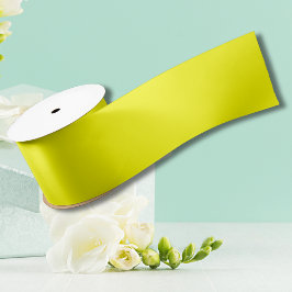 Neon Geel Stevige Kleur | Klassiek Satijnen Lint