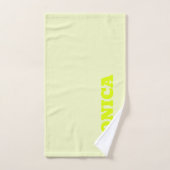 Neon Geel Stijlvolle Moderne Naam Handtekening Bad Handdoek (Handdoek)