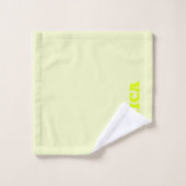 Neon Geel Stijlvolle Moderne Naam Handtekening Bad Handdoek (Wasdoekje)