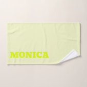 Neon Geel Stijlvolle Moderne Naam Handtekening Bad Handdoek (Handdoek)