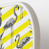 Neon Geel Tropische Ananas Flamingo's Custom Pickleball Paddle (Links Detail)