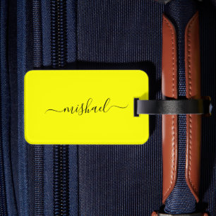 Neon Geel, Typografie, Personaliseren Bagagelabel