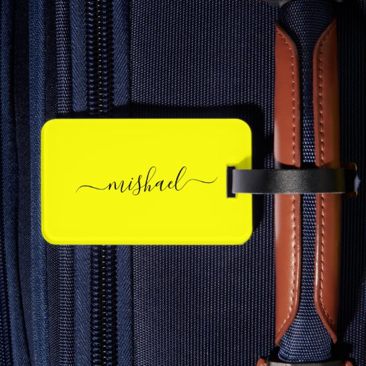 Neon Geel, Typografie, Personaliseren Bagagelabel (Achterkant Insitu 2)