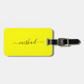 Neon Geel, Typografie, Personaliseren Bagagelabel (Voorkant horizontaal)