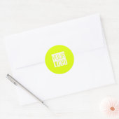 Neon geel - voeg je logo toe ronde sticker (Envelop)