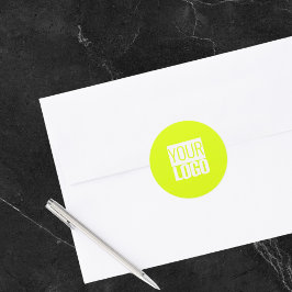 Neon geel - voeg je logo toe ronde sticker