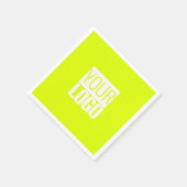 Neon geel - voeg je logo toe servet (Hoek)