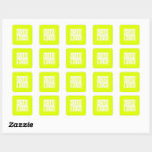 Neon geel - voeg uw logo toe vierkante sticker (Vel)