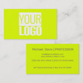 Neon geel - voeg uw logo visitekaartje toe (Voorkant / Achterkant)