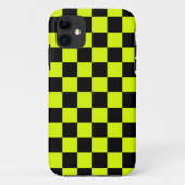 Neon Geel Zwart Geruit Schaakbord  Case-Mate iPhone Case (Achterkant)