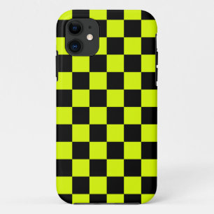 Neon Geel Zwart Geruit Schaakbord  Case-Mate iPhone Case