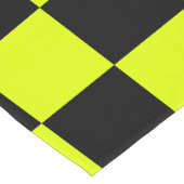 Neon Geel Zwart Geruit Schaakbord  Korte Tafelloper (Hoek)