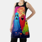 Neon Geesten Halloween Feest Design Schort (Insitu)