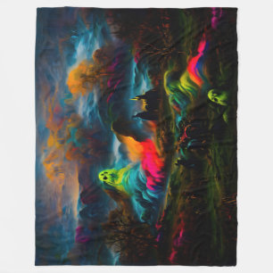 Neon geesten in een heksenlandschap fleece deken