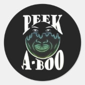 Neon gekleurd kunstwerk - Peekabo Ronde Sticker (Voorkant)