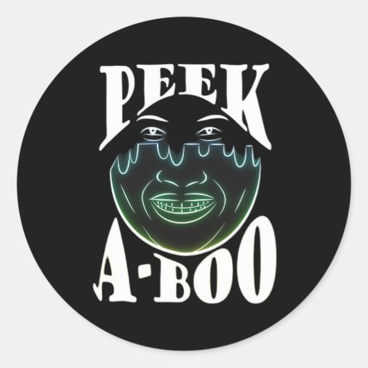 Neon gekleurd kunstwerk - Peekabo Ronde Sticker (Voorkant)