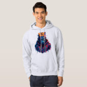 Neon gekroonde gorilla graffiti kunst hoodie (Voorkant volledig)