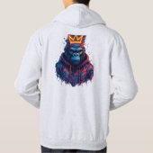 Neon gekroonde gorilla graffiti kunst hoodie (Achterkant)