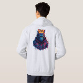 Neon gekroonde gorilla graffiti kunst hoodie (Achterkant volledig)