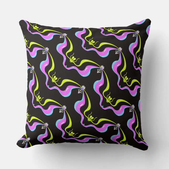 Neon Geldegolf  Kussen (Voorkant)