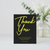 Neon Gele Gloed Dank Je Wel Kaart (Staand voorkant)