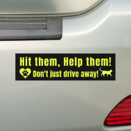 Neon Gele "Raak ze, Help ze!" Bumpersticker