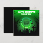 NEON GELUKKIGE HALLOWEEN WENSKAART  FEESTDAGENKAART (Voorkant / Achterkant)