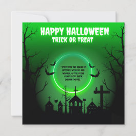NEON GELUKKIGE HALLOWEEN WENSKAART  FEESTDAGENKAART