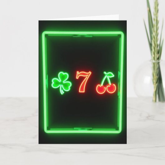 Neon Geluksgetal Zeven Kaart (Voorkant)