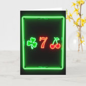 Neon Geluksgetal Zeven Kaart (Gele Bloem)