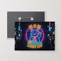 Neon Gelukskat – Japanse Street Maneki Neko