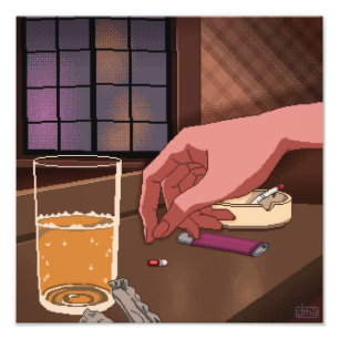 Neon Genesis Evangelion Pixel Foto afdrukken