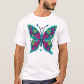 Neon Geo Butterfly Iron-On Patch Art T-shirt (Voorkant)