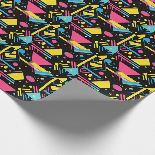 Neon Geo Modern Blast Kleurrijke geometrische patr Cadeaupapier (Hoek)