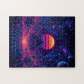 Neon Geometric Ascension in Deep Space Legpuzzel (Horizontaal)
