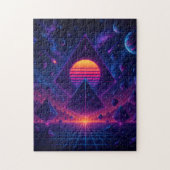 Neon Geometric Ascension in Deep Space Legpuzzel (Verticaal)