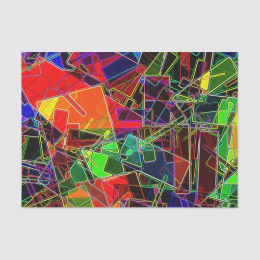 Neon Geometric Fractal Tissuepapier (Voorkant)