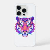 Neon Geometric Tiger iPhone Hoesje (Achterkant)