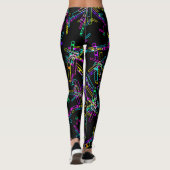 Neon Geometrie Explosie: Levendig Abstract Spatwer Leggings (Achterkant)