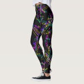 Neon Geometrie Explosie: Levendig Abstract Spatwer Leggings (Links)