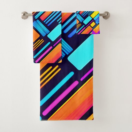 Neon geometrisch Abstract Bad Handdoek (Insitu)
