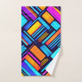Neon geometrisch Abstract Bad Handdoek (Handdoek)